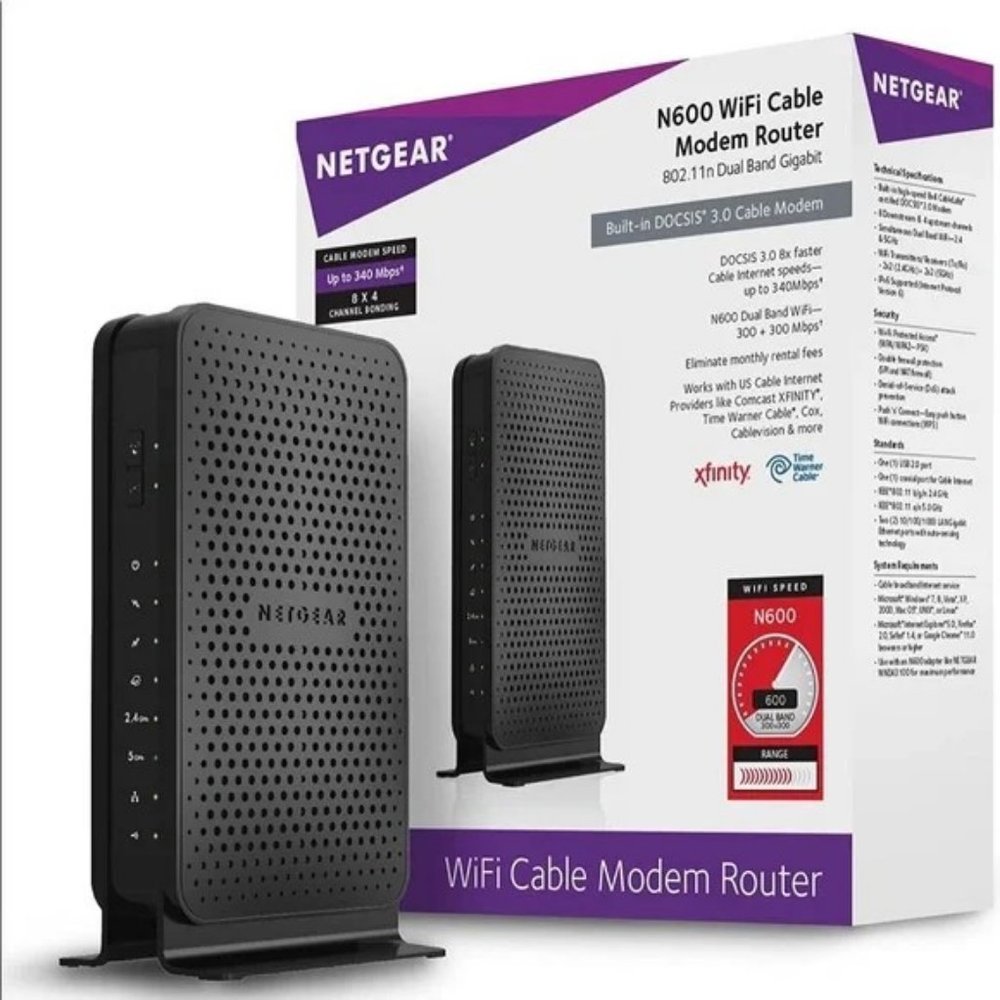 NETGEAR N600 WiFi Cable Modem Router
